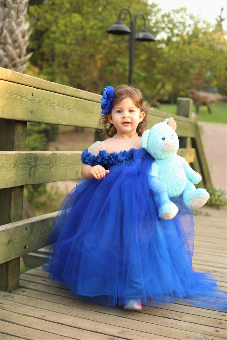 Little Girls Easter Clothes | Blue Cross Back Ruffle Dress & Hat Set – Mia  Belle Girls